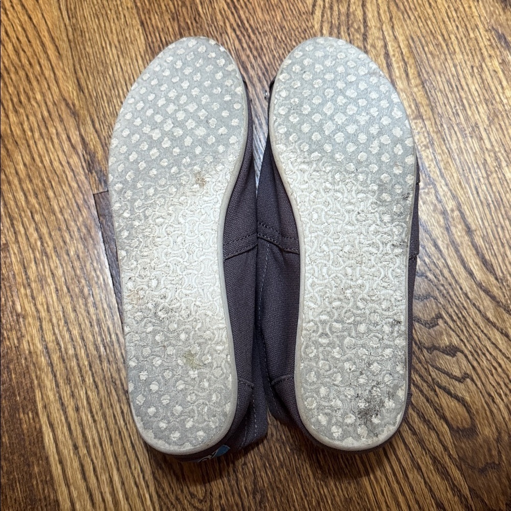 TOMS Gray Classic Canvas Slip-Ons - Picture 8 of 10